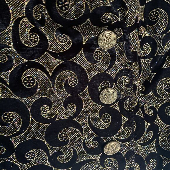 VTG Special Times By Patty O’Neil Black Velour Glitter Blazer & Skirt Sz 8 USA - Picture 3 of 11